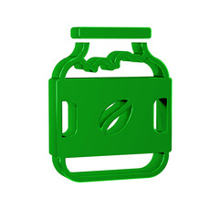 Poster - Green Coffee jar bottle icon isolated on transparent background.