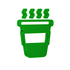 Sticker - Green Coffee cup to go icon isolated on transparent background.