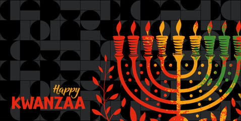 happy kwanzaa background, banner, card vector illustration