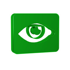 Sticker - Green Red eye effect icon isolated on transparent background. Eye redness sign. Inflammatory disease of eyes.