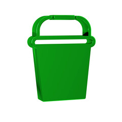 Sticker - Green Fishing bucket icon isolated on transparent background. Fish in a bucket.