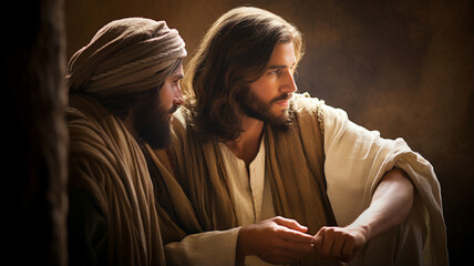 Poster - Jesus talking to a man