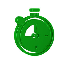 Sticker - Green Stopwatch icon isolated on transparent background. Time timer sign. Chronometer sign.