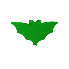 Wall Mural - Green Flying bat icon isolated on transparent background. Happy Halloween party.