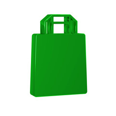 Canvas Print - Green Paper shopping bag icon isolated on transparent background. Package sign.