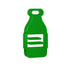 Poster - Green Bottle of water icon isolated on transparent background. Soda aqua drink sign.