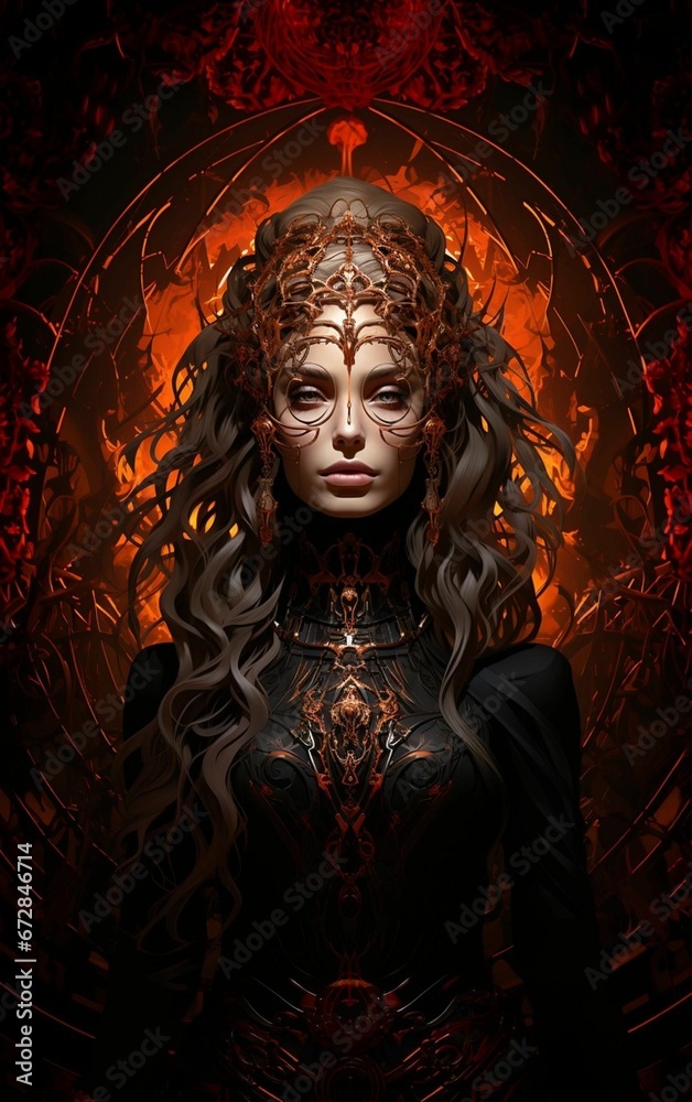AI generated illustration of Ereshkigal, the ancient Sumerian goddess ...