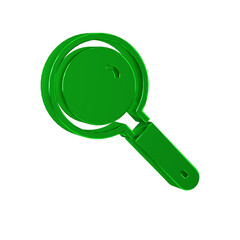 Poster - Green Magnifying glass icon isolated on transparent background. Search, focus, zoom, business symbol.