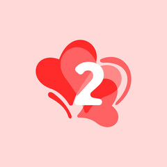 Number 2 logo or symbol template design