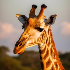 Sticker - AI generated giraffe standing in the savanna