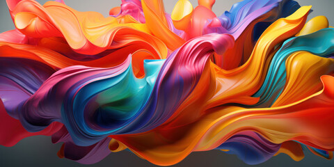 Wall Mural - colorful 3d abstract art, presenting a dance of colors.