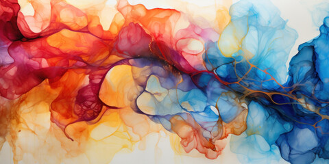 Wall Mural - vibrant alcohol ink painting showcasing a mesmerizing blend of colors.