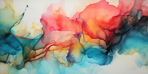 Wall Mural - vibrant alcohol ink painting showcasing a mesmerizing blend of colors.