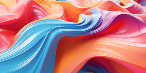 Wall Mural - mesmerizing 3d artwork with dynamic colors creating a visual depth.