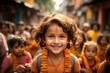 Happy Hindu girl at a typical Indian festival