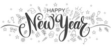 HAPPY NEW YEAR Vector Lettering Text Write