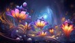 background with glowing flowers