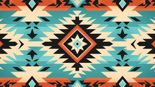 Colorful Geometric Ethnic Pattern. 
Oriental, Aztec And Tribal Traditional. Seamless Pattern Or Background Banner