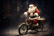 Santa Claus on a bike