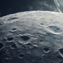 Wall Mural - moon full moon glow light from space shinning on earth close up