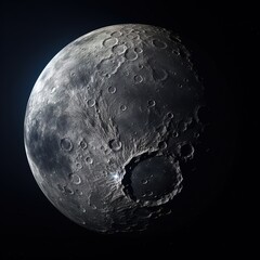 Wall Mural - moon full moon glow light from space shinning on earth close up