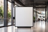 Fototapeta  - display blank clean screen or signboard mockup for offers or advertisement in public area. ai generative