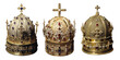 Papal tiara - Catholic and orthodox sacred crown. premium pen tool PNG transparent background cutout. 
