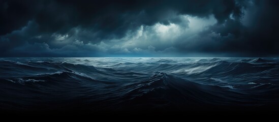 Canvas Print - The sea is accompanied by clouds that possess a dark hue