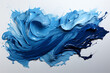 a brush of blue paint on white background