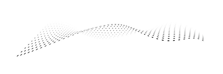 Poster - Technology abstract background. Geometric dotted curve shapes.