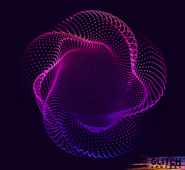 Poster - abstract vector colorful mesh on dark background. futuristic style card. corrupted point sphere