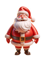 Wall Mural - 3d santa claus isolated, transparent background