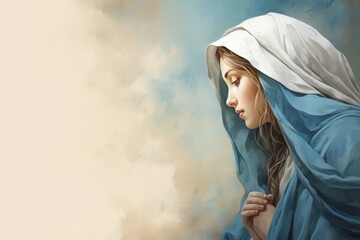 Wall Mural - The Virgin Mary. Religious concept with selective focus and copy space