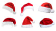 © Moon Project - Red Christmas and New Year's hats. Transparent background.