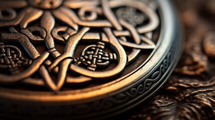 Poster - A close up of an ornate pocket watch, AI