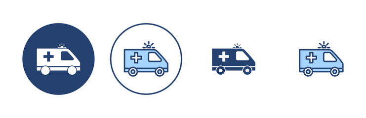 Ambulance icon vector. ambulance truck sign and symbol. ambulance car