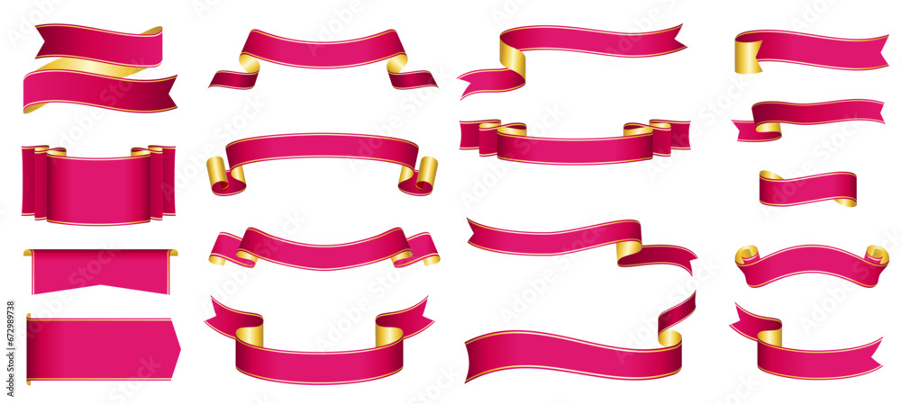 pink ribbon banner design material Stock Vector | Adobe Stock