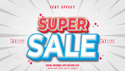 Wall Mural - editable super sale text effect.typhography logo