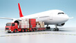 Freight Logistics Concept: Skillfully Managing Business Import and Export at the Airplane Container Terminal for Seamless Cargo Handling, Reliable Delivery, and Industry Transport Global