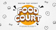 Food court editable text style effect. Vector text effect for a restaurant or food theme.