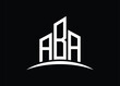 Letter ABA building vector monogram logo design template. Building Shape ABA logo.