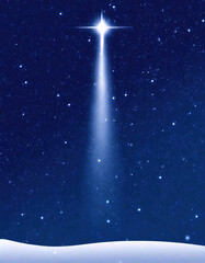 Wall Mural - bright wishing star in the sky at night