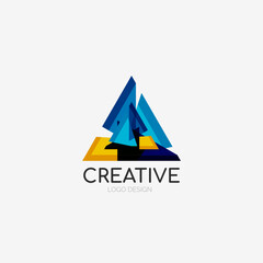 Aufkleber - Triangle abstract logo, business emblem icon