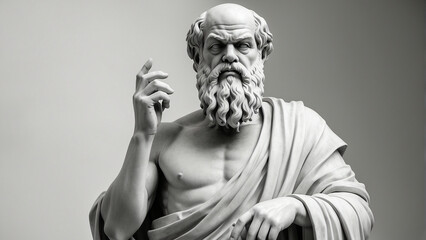 socrates, greek philosopher from athens, founder of western philosophy. socrates bust sculpture, anc