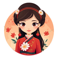 Poster - Cute chinese girl in chinese dress