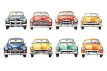 Classic Cars Watercolor Set