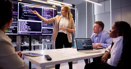 Fototapete - Developer Programmer Team Meeting