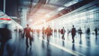 © Jahid - Crowd of Blurred people walking in a modern environment