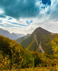 Wall Mural - Beautiful autumn colors and scenery in a mountain region in Eastern Europe