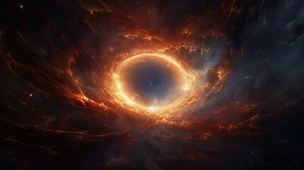 Wall Mural - sun and nebula,  Galaxy dark red
